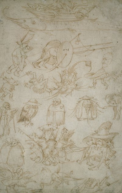 Grotesque Studies (verso) by Hieronymus Bosch